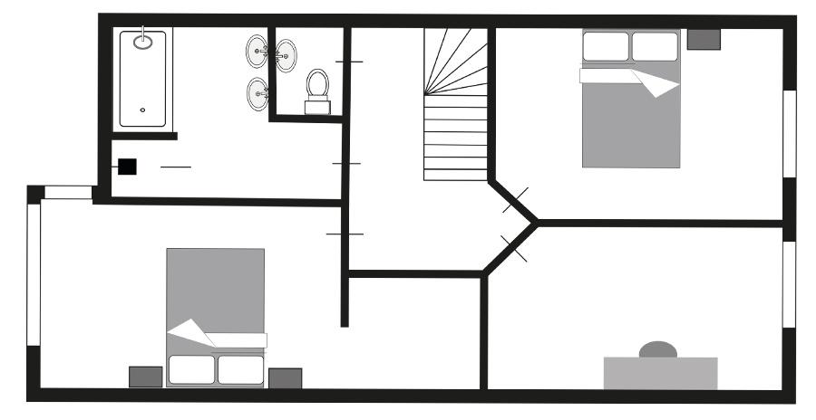 Een plattegrond van een kamer
